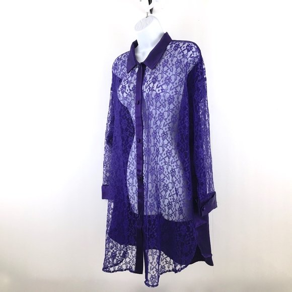 Victoria's Secret Other - VTG 90's Victorias Secret Royal Purple Lace Robe